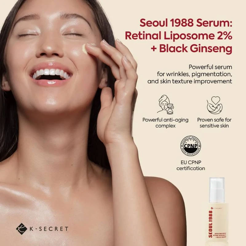 KSecret Seoul 1988 Serum: Retinal Liposome 2% + Black Ginseng 30ml - Image 5